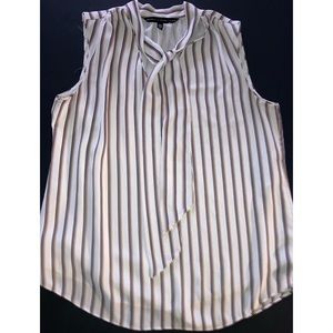 White House Black Market Loose Blouse with Bow Tie Neckline | Size 6